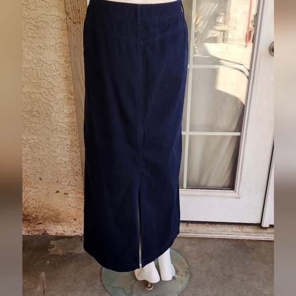 Vintage Ralph Lauren‎ Navy Maxi Pencil Skirt - Picture 2 of 3